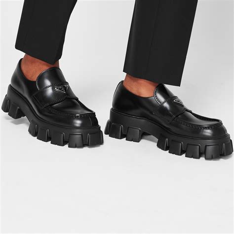 prada monolith logo loafers|prada monolith loafers second hand.